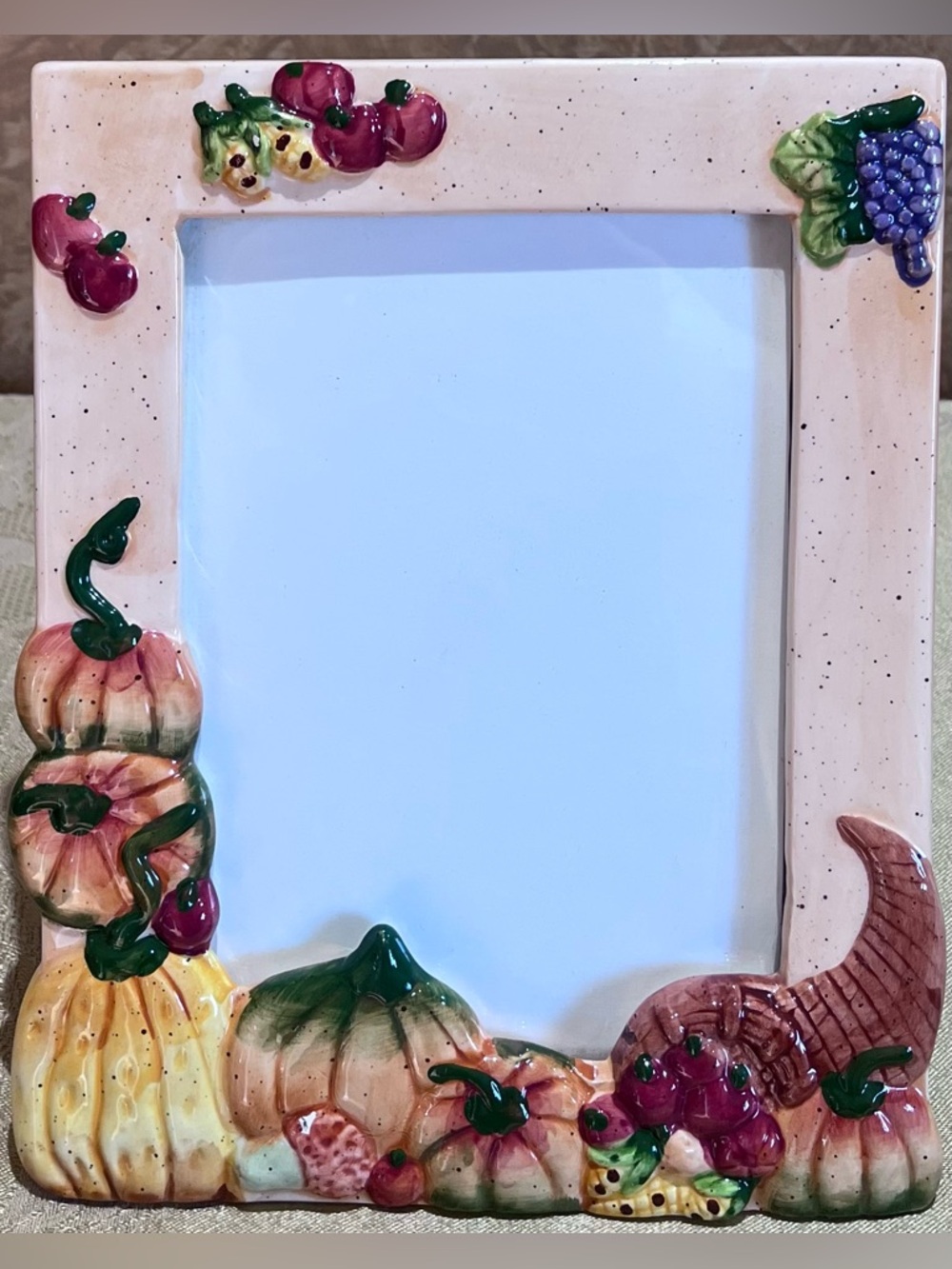 Festive Ceramic Pumpkin Picture Frame